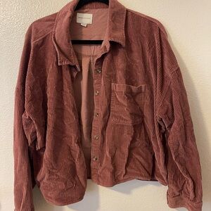 American Eagle Outfitters Pink Corduroy Shirt
